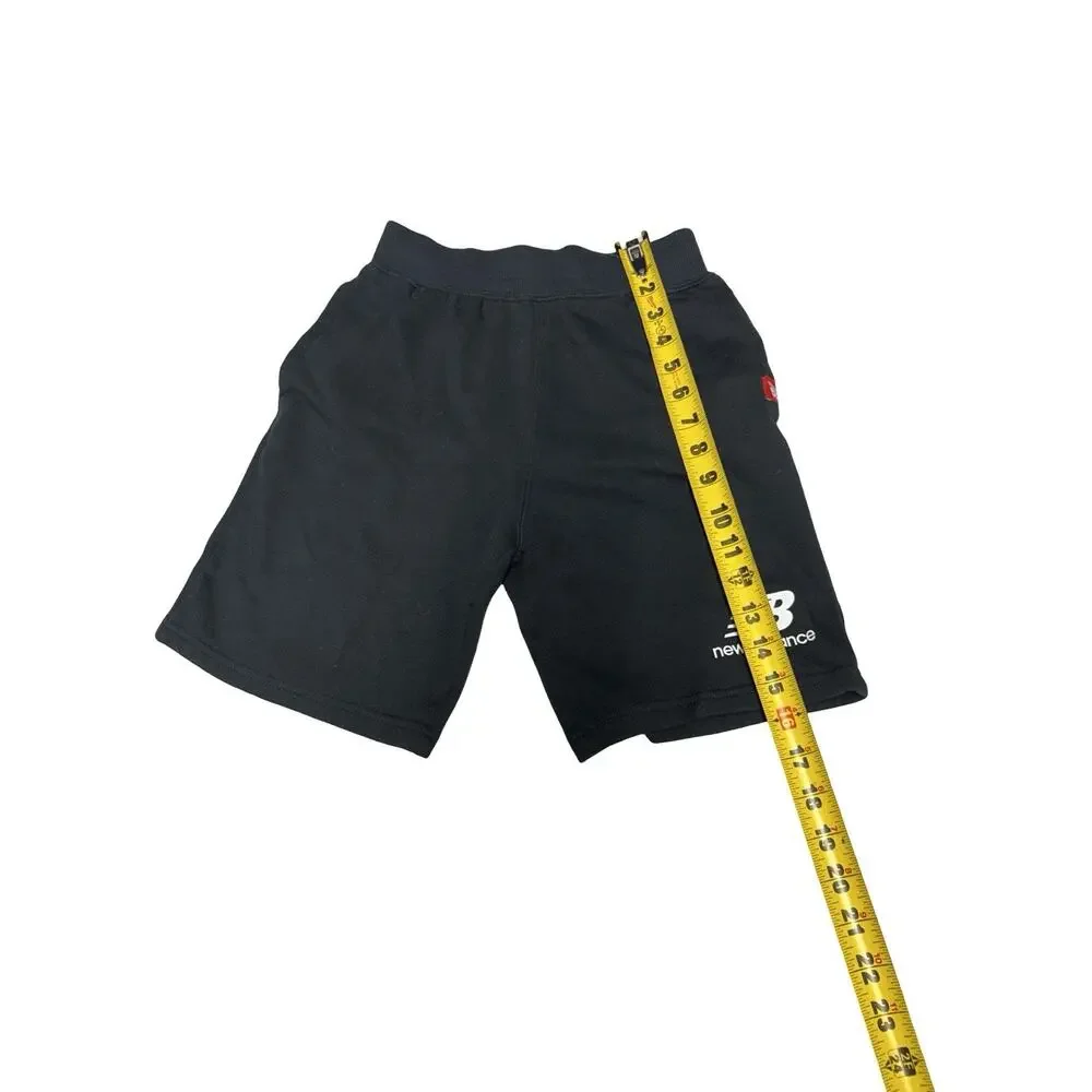 New Balance Kids Medium 10-12 Black Athletic Shorts Logo Sweat Shorts Unisex